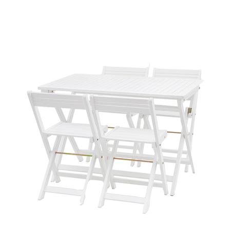 Lindos White Folding Dining Set