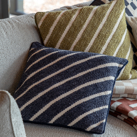 Hemsby Stripe Woven Cushion Ink 450x450mm