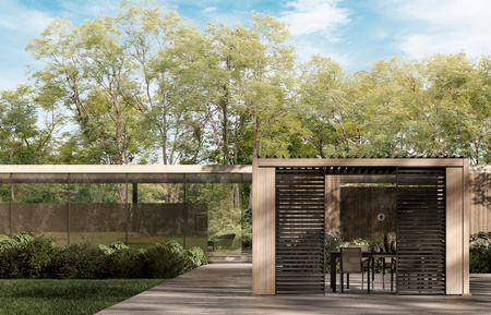 Pergola ogrodowa BIZZOTTO OCEAN 3X4 – antracytowy / naturalny