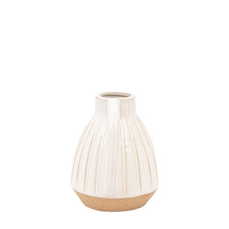 Cromer Ceramic Handled Vase White 165x130x210mm