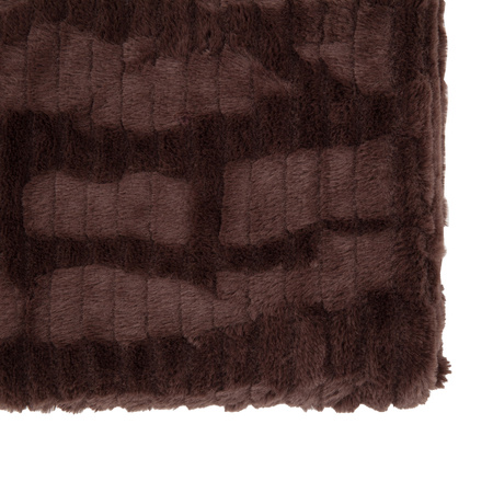 Textured Rabbit Faux Fur Throw Brown 1300x1700mm