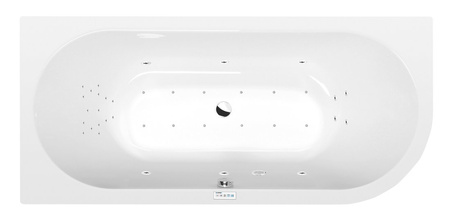 VIVA L wanna z hydromasażem, 185x80x47cm, Highline Hydro-Air, chrom