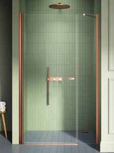 Drzwi wnękowe NEW SOLEO COPPER BRUSHED 1D U 100x195 szkło czyste 6mm Active Shield 2.0