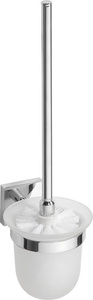 X-SQUARE wisząca szczotka do WC, szkło mleczne, chrom