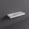 REMAL Umywalka podwieszana & nablatowa 121 x 46 cm R blat z prawej strony MICA WHITE