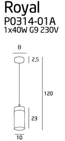 Royal  P0314-01A lampa wisząca mała