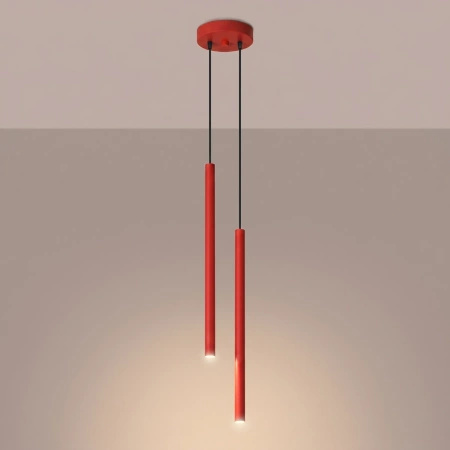 Lampa wisząca PASTELO 2 czerwona
