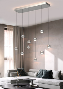 7039-1003 Lampa wisząca dziesiątka QUIBERON nikiel szampański