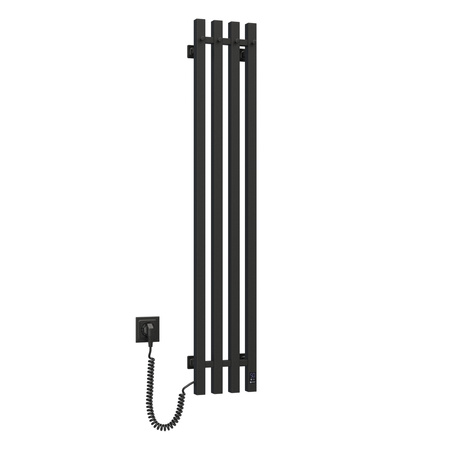 Elektryczny grzejnik łazienkowy CZARNY LEVANTE Sensor 210х1200 Lewa strona podłączenia, sterowanie dotykowe, regulator temperatury, Timer wyłączania