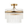 Lampa sufitowa Marietta – 3-punktowa, antyczny mosiądz / przezroczysty, 40 × 40 × 39,5 cm