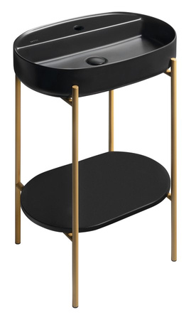 PUNO konsola z umywalką 600x860x396mm, złoty mat