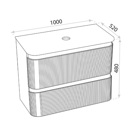 Szafka wisząca dwuszufladowa z blatem Vermont White 1000