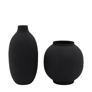 Zia Vase Black 305mm Set of 2