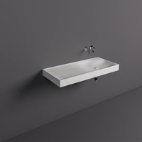 REMAL Umywalka podwieszana & nablatowa 101 x 46 cm L blat z lewej strony MICA WHITE