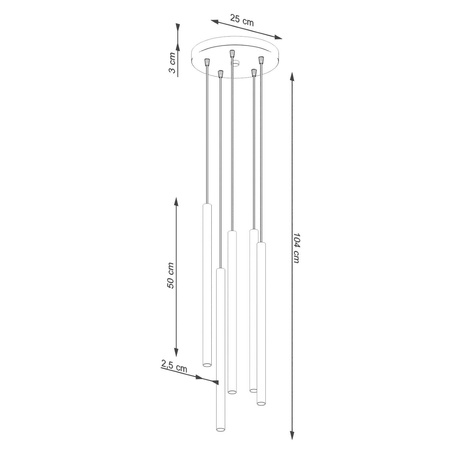 Lampa wisząca PASTELO 5P beżowa