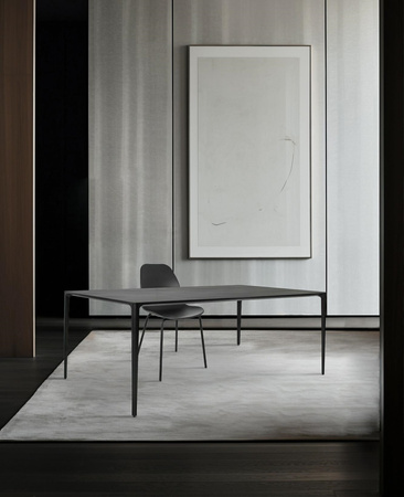 Stół SLIM 140x80 czarny - ceramiczny      marmur, aluminium