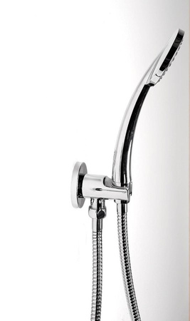 Przyłącze kątowe z uchwytem prysznica, chrom