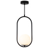 Lampa wisząca COSTA SOLO 40 cm - czarny stelaż, biały klosz