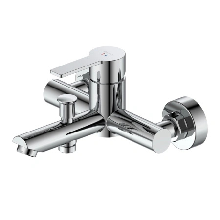 Bateria wannowa ścienna z przełącznikiem natrysku, chrom