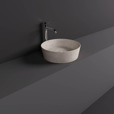 RAK Ceramics SKIN Umywalka slim nablatowa okrągła  42 cm Blush Concrete - Efekt kamienia