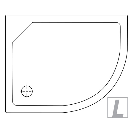 Brodzik prysznicowy NEW MAXIMA L asymetryczny 120x85x17 gł. 5cm - 90 (bez obudowy, podstawa stelaż)