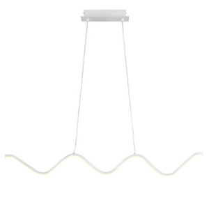 Lampa wisząca ZIGZAG 90 cm - LED, biała, falista listwa