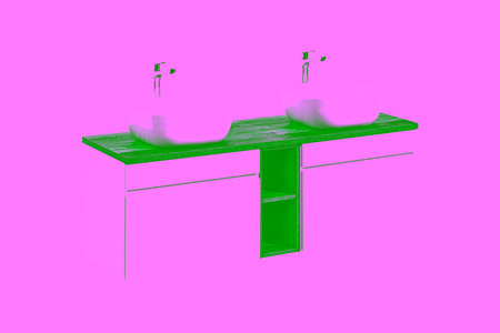 Zestaw meblowy 180cm z blatem i 2 umywalkami nablatowymi Smile