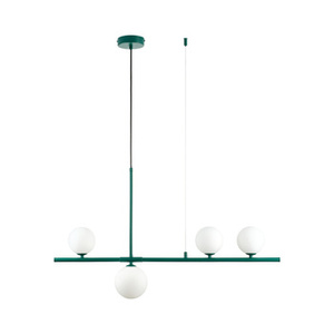 Lampa wisząca MODERNO 80 cm -szmaragdowa z białymi kloszami