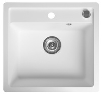 Zlewozmywak granitowy jednokomorowy, 53x50cm, biały