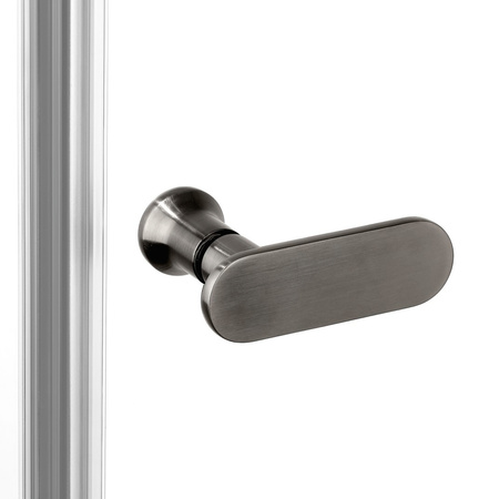NZ2 Kabina prysznicowa NEW SOLEO GUNMETAL BRUSHED 1D prostokątna U 80x70x195 szkło czyste 6mm Active Shield 2.0