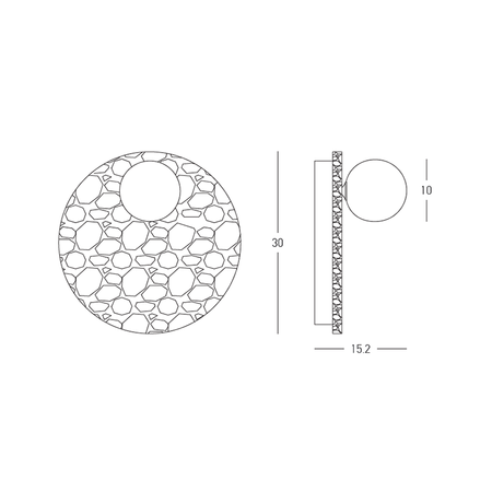 WALL LIGHT 1xG9 LED MAX 5W NATURAL STONE - OPAL GLASS