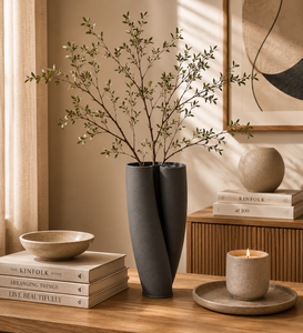 Wazon dekoracyjny BIZZOTTO MAELI GREY H33,5 – szara ceramika 3D