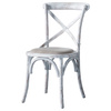Krzesło kawiarniane z białym obiciem lnianym 470 x 560 x 880 mm (2 szt.)