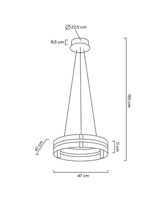 MOOSEE lampa wisząca SATURNUS 47 złota - LED, kryształ, stal szczotkowana