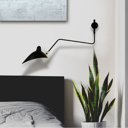 Lampa ścienna CRANE-1W 99 cm - loftowy kinkiet, czarny