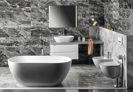 INTEGRA szafka z lustrem do zabudowy, oświetlenie LED, 85x70cm