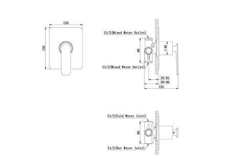 EXPERIENCE Chrom Podtynkowa bateria prysznicowa