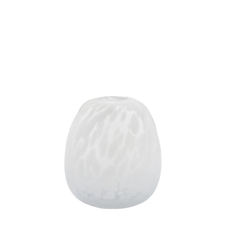 Wazon Linni mały, matowy, biały, z plamkami, 155 x 155 x 170 mm