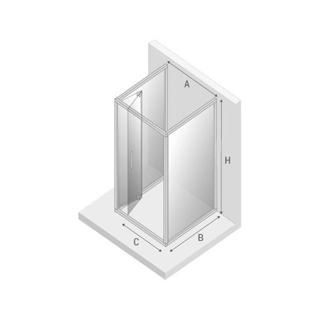 KABINA ALTA KWADRATOWA PRZYŚCIENNA U 90x90x195 CZYSTE 6mm ACTIVE SHIELD