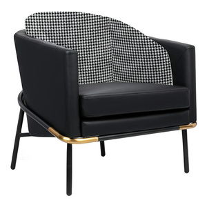Fotel GUBI czarny - ekoskóra, metal