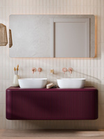 Szafka łazienkowa wisząca z blatem 140 cm welur bordo MAIORI 006-SU140-03