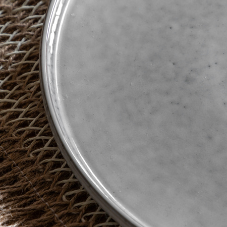 Talerz obiadowy Reactive Glaze – jasnoszary, 27 × 27 × 3 cm, zestaw 4 szt.