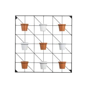 Carlos Wall Planters x9 White &amp; Ter 900x150x900mm