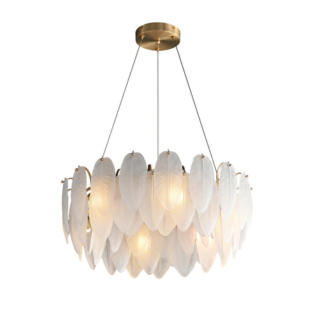 Lampa wisząca PIUMA 60 cm – biała, okrągła oprawa sufitowa