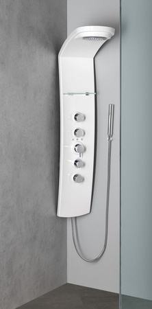 LUK panel prysznicowy narożny z baterią termostatyczną 250x1300mm , biały