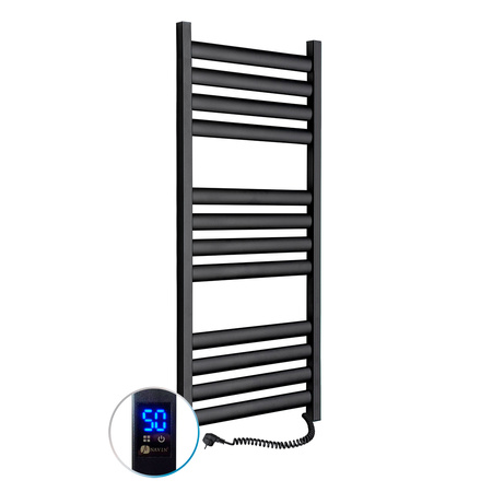 Grzejnik łazienkowy elektryczny Navin Ellipse 500х1200 Sensor prawy, timer, czarna mora