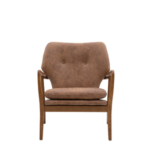 Fotel Jensen z brązową skórą 730 x 710 x 850 mm