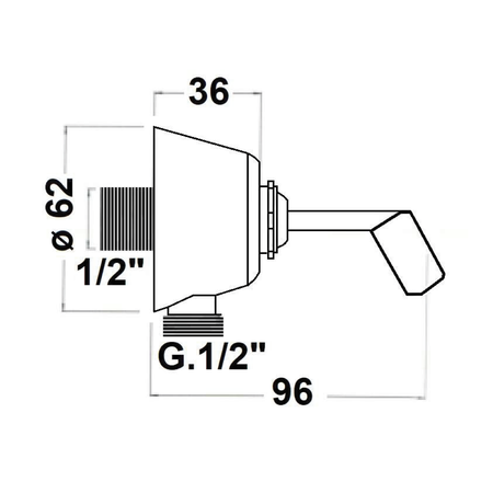 Przyłącze kątowe z uchwytem, chrom