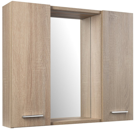 ZOJA/KERAMIA FRESH STRIP szafka z lustrem i oświetleniem LED, 70x60x14cm, dąb platin