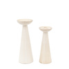 Porto Ceramic Candle Stick White Glaze (Set of 2)